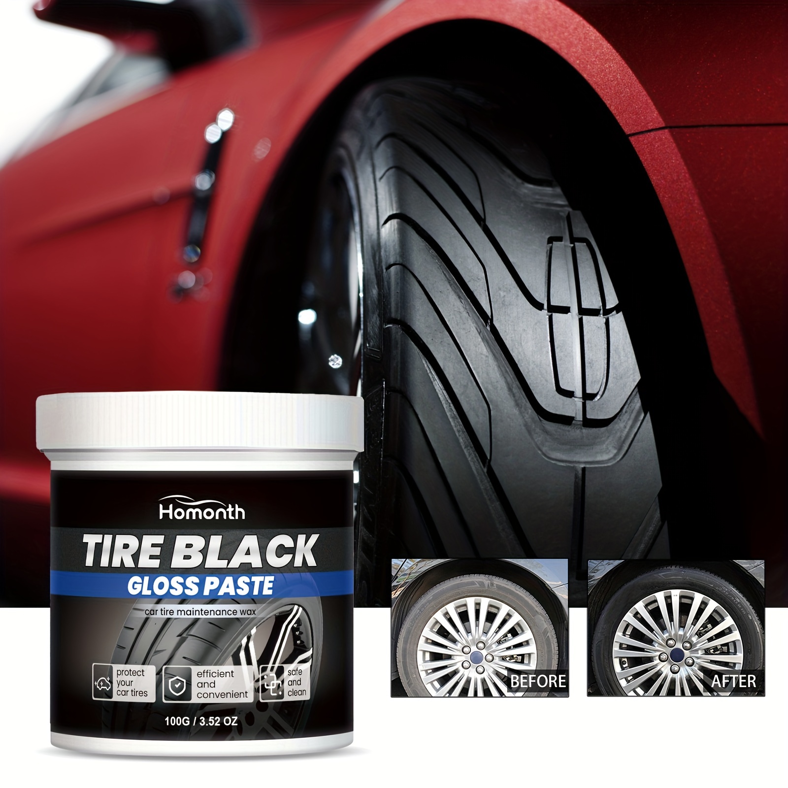 

Automobile Tire Maintenance Cream. Tire Cleaning, Decontamination, Brightening, Durable Rust Removal And