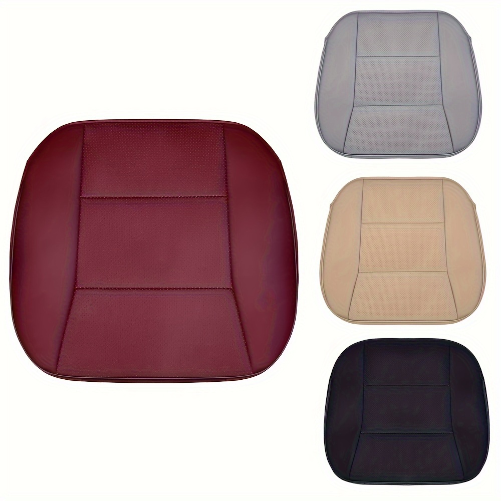 

1pc Premium Pu Car Seat Cover - Front Seat Bottom Protector Works With Most Vehicles - Padded, Anti-slip, No Side Edge Wrapped Half Surrounded