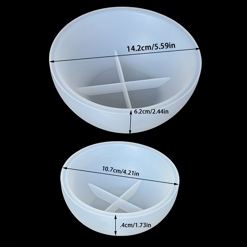 E-shop 2 Stück Runde Schüssel Silikonform Große und Kleine Rundes Aufbewahrungsschale DIY Blumentopf Gips Harz Schmuckform Bastelform Heimdekoration