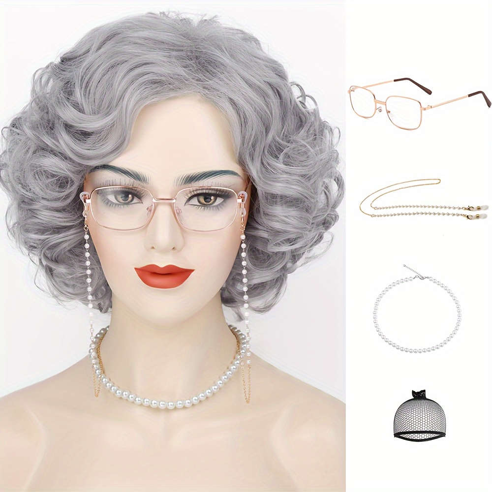 

Curly Hair Old Lady Head + Accessories