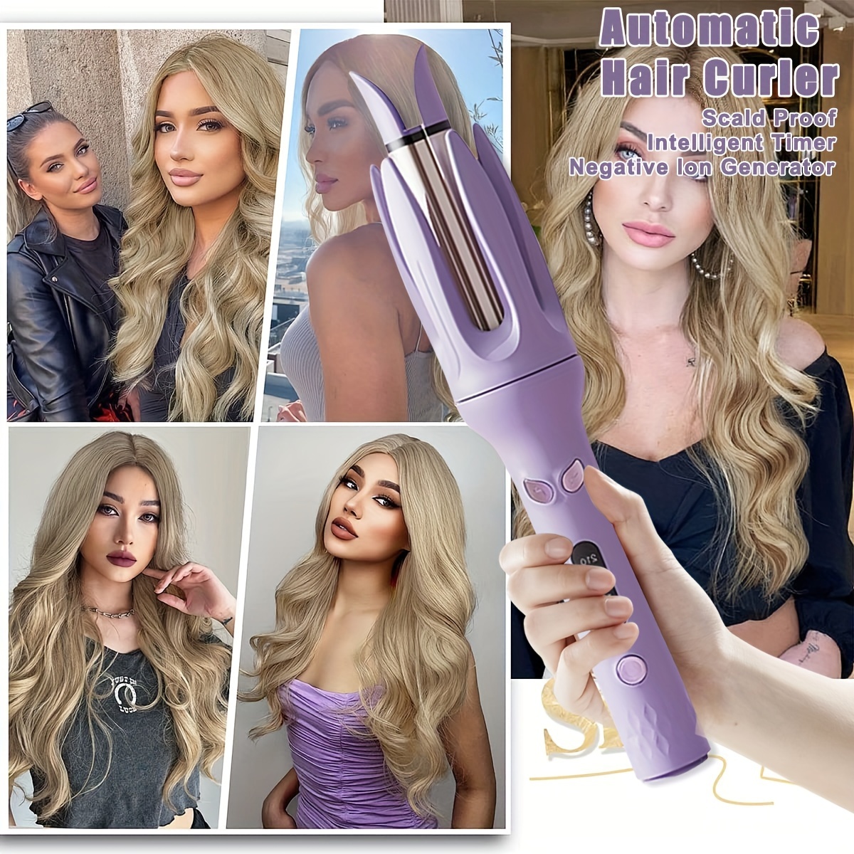 Automatic Rotating Curling Iron sold on Temu United States