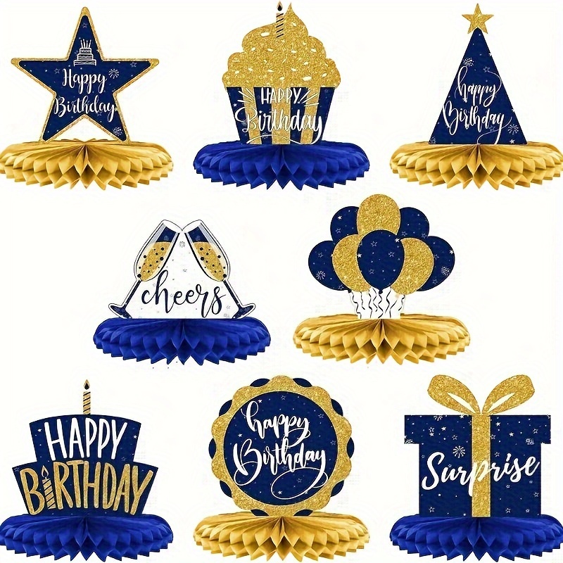 Image of 8pcs & Golden Honeycomb Centerpieces - Elegant Table Decorations For &;s Birthday Parties, Celebrations, And Special Occasions With Easy Assembly And Reusable Design,for Christmas, Halloween