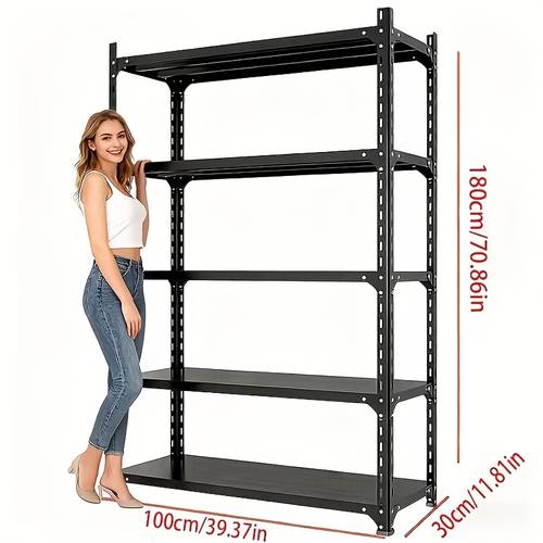 larawan ng item 3/4/5/6-tier na adjustable na at metal na storage rack - kinakalawang, nakakatipid ng espasyo, , angkop para sa , sala, delivery areas, supermarket, at silid-tulugan - na iron structure, stainless steel coating, storage, utility racks