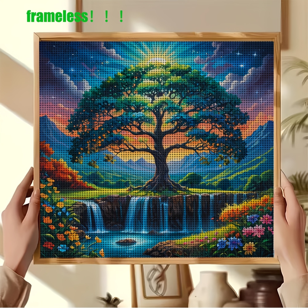 Dreamy Enormous Tree Landscape Stitch Painting Kit, 11CT