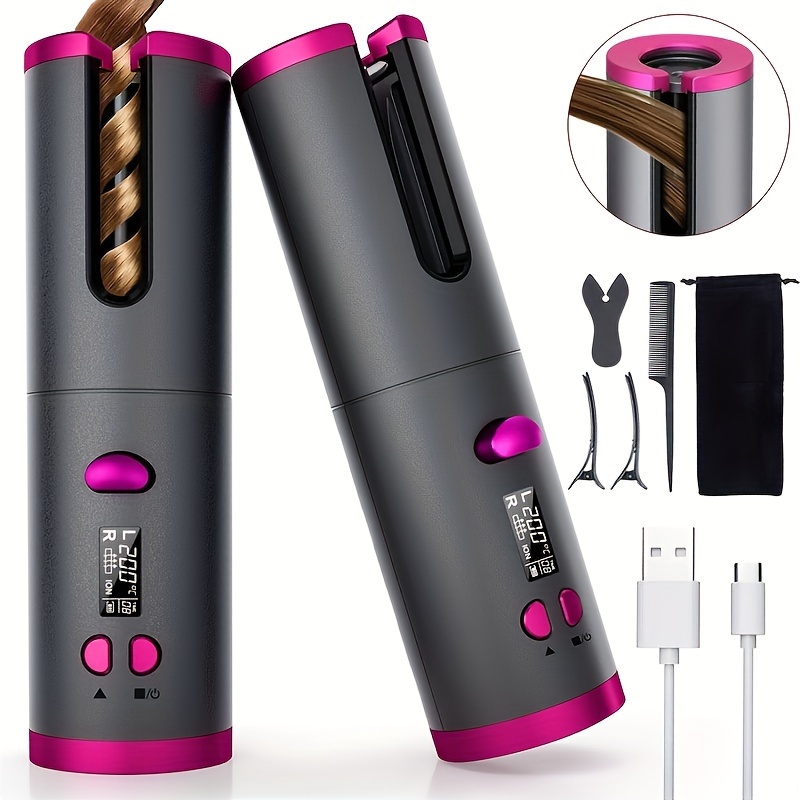 

Wireless Curling Iron, Portable Usb Charging Rotating Curling Iron, Lcd Display 5 Of And Time Curling Iron, For , And Long Styling, Is The For Women