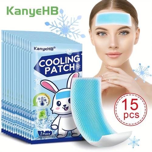 15pcs cooling patch soft cold individually wrapped hygiene portable cool gel sheet battery free safe ideal for body physical cooling essential for home or outdoors