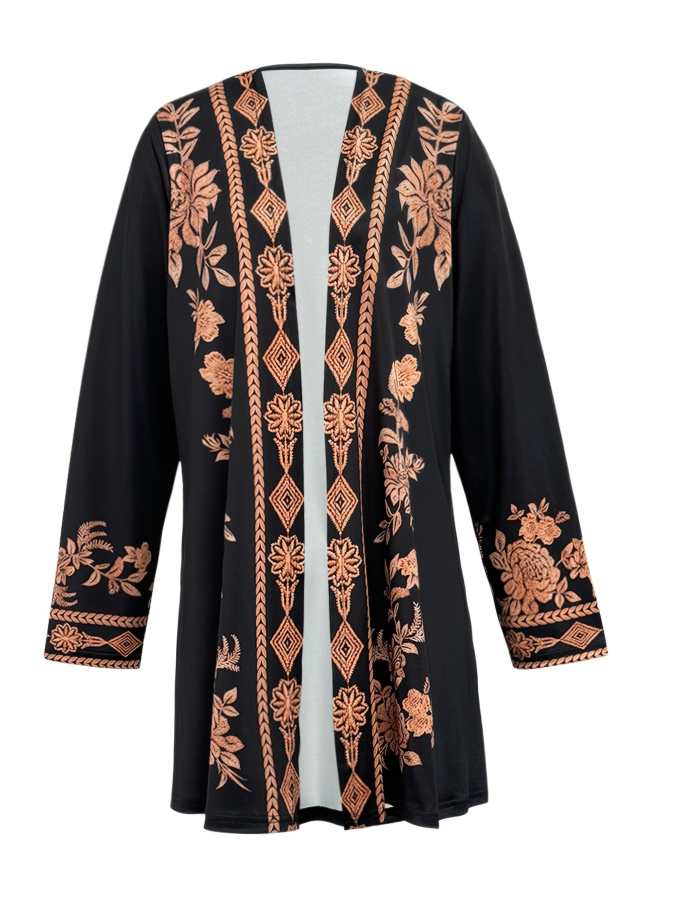 Vintage Inspired Lightweight Open Front Cardigan Women's Black