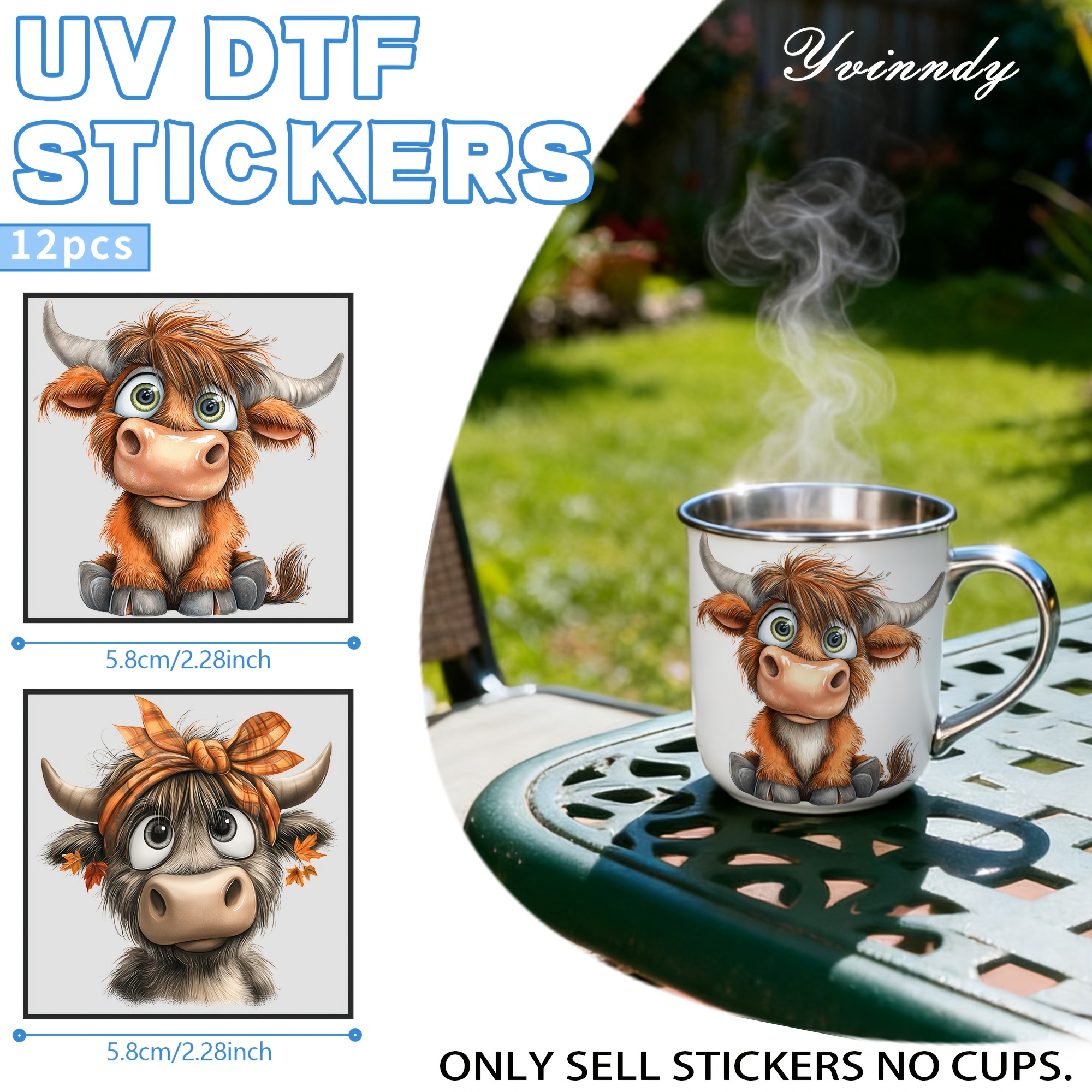 TEMU A Set Of 12 Humorous Glass Jar Packaging Made From Uv Dtf High Self-adhesive Transfer Paper, Perfect For Embellishing Cups And Bottles