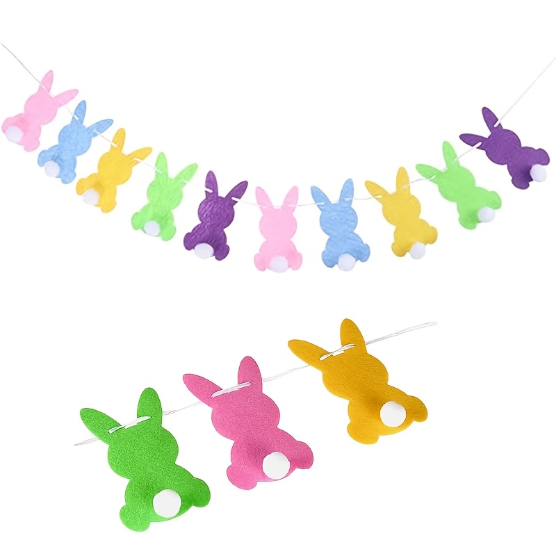 1 Set (10pcs) Of Easter Decorative Flag, Felt Hanging Decorative Flag, Suitable For Holiday Decoration And Room Decoration.