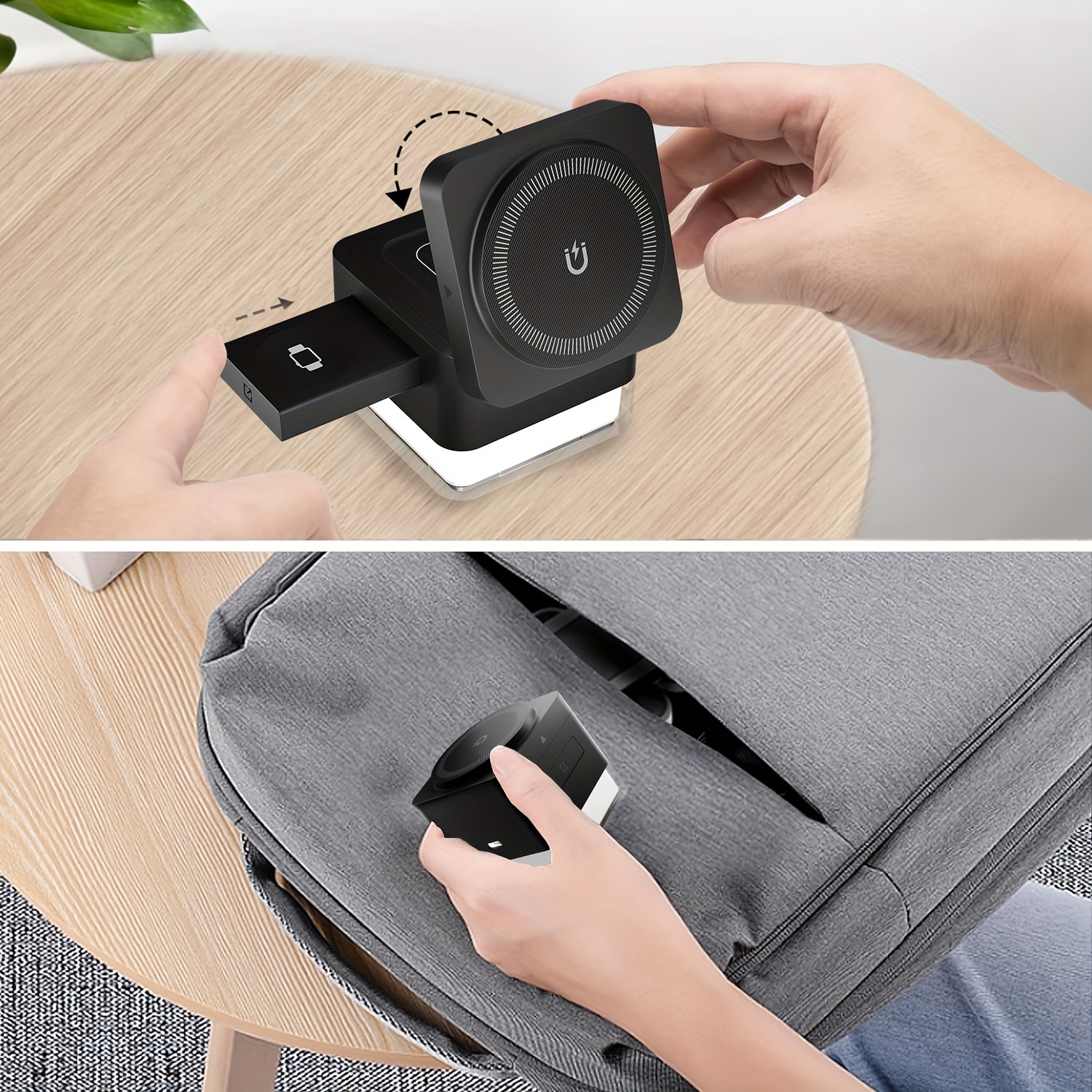 15w foldable 3in 1 wireless charging dock compatible with iphone 12 16 iwatch saving design for 6