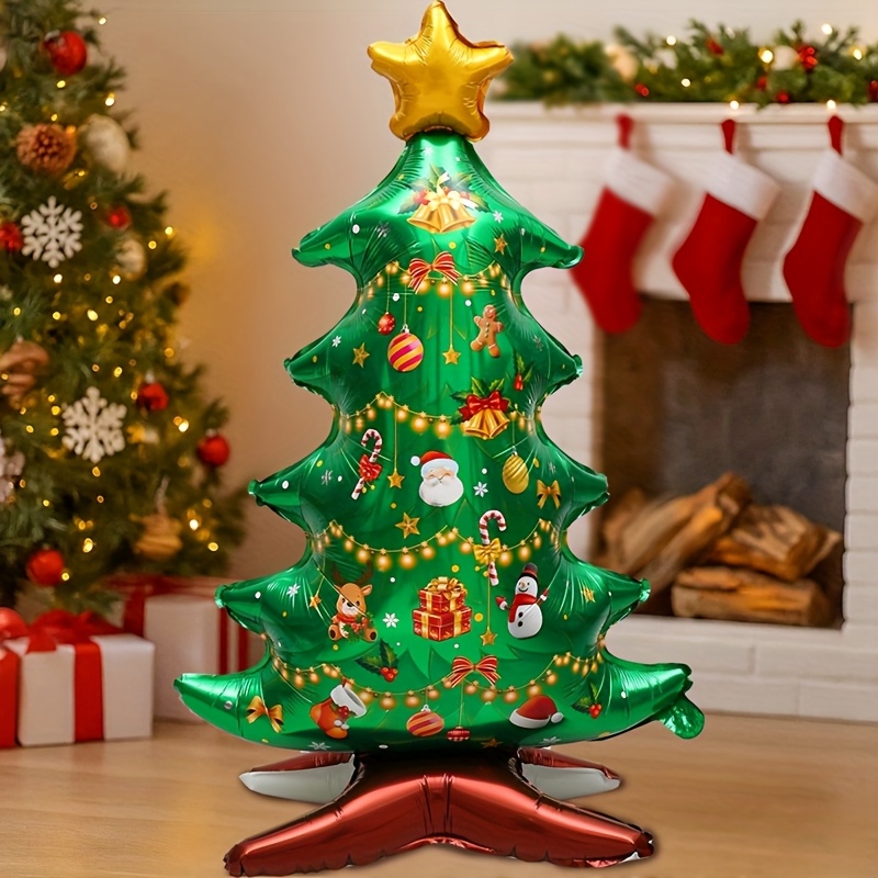 1pc christmas tree oversize balloon 96 61cm indoor outdoor inflatable standing aluminum foil balloon merry christmas decorations for home     decor   supplies xmas decor   decor christmas balloons