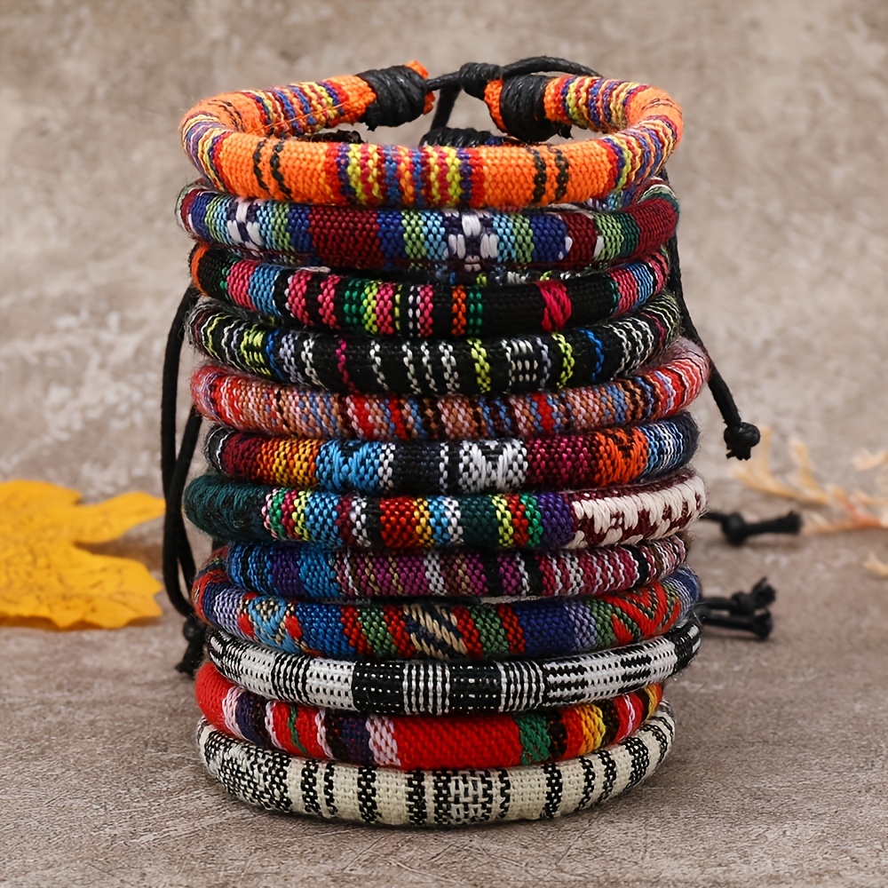 12/24/36pcs Bohemian Handmade Friendship Bracelet Set for Wo* Vibrant  Colorful *'s Fashion Jewelry Set Unique Gift for College-Style  Braided