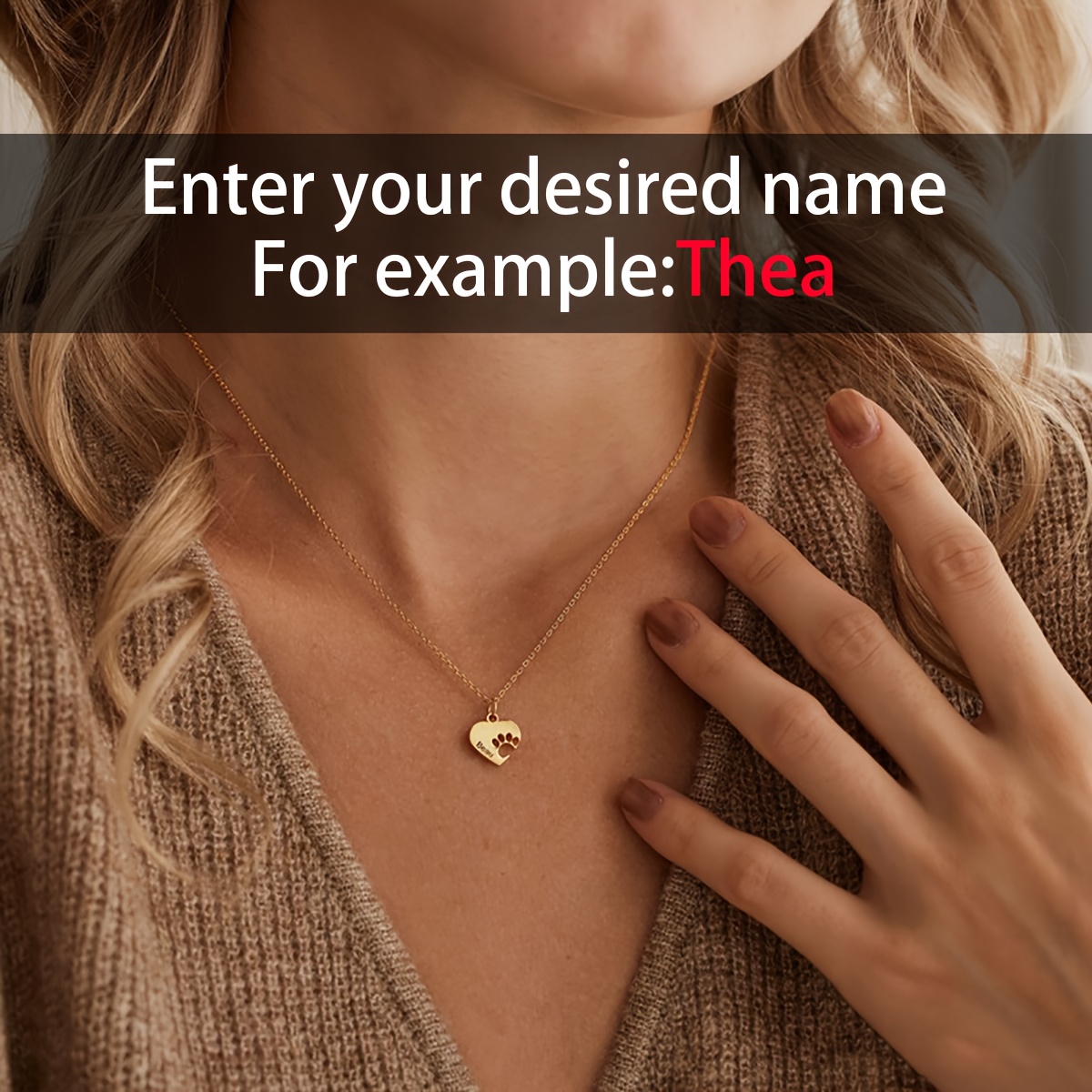 TEMU Gepersonaliseerde Hart Hanger Ketting | Kattenpoot Afdruk Huisdier Ketting | Aanpasbaar met 1-4 Namen | Herdenkingsketting voor Familieleden |