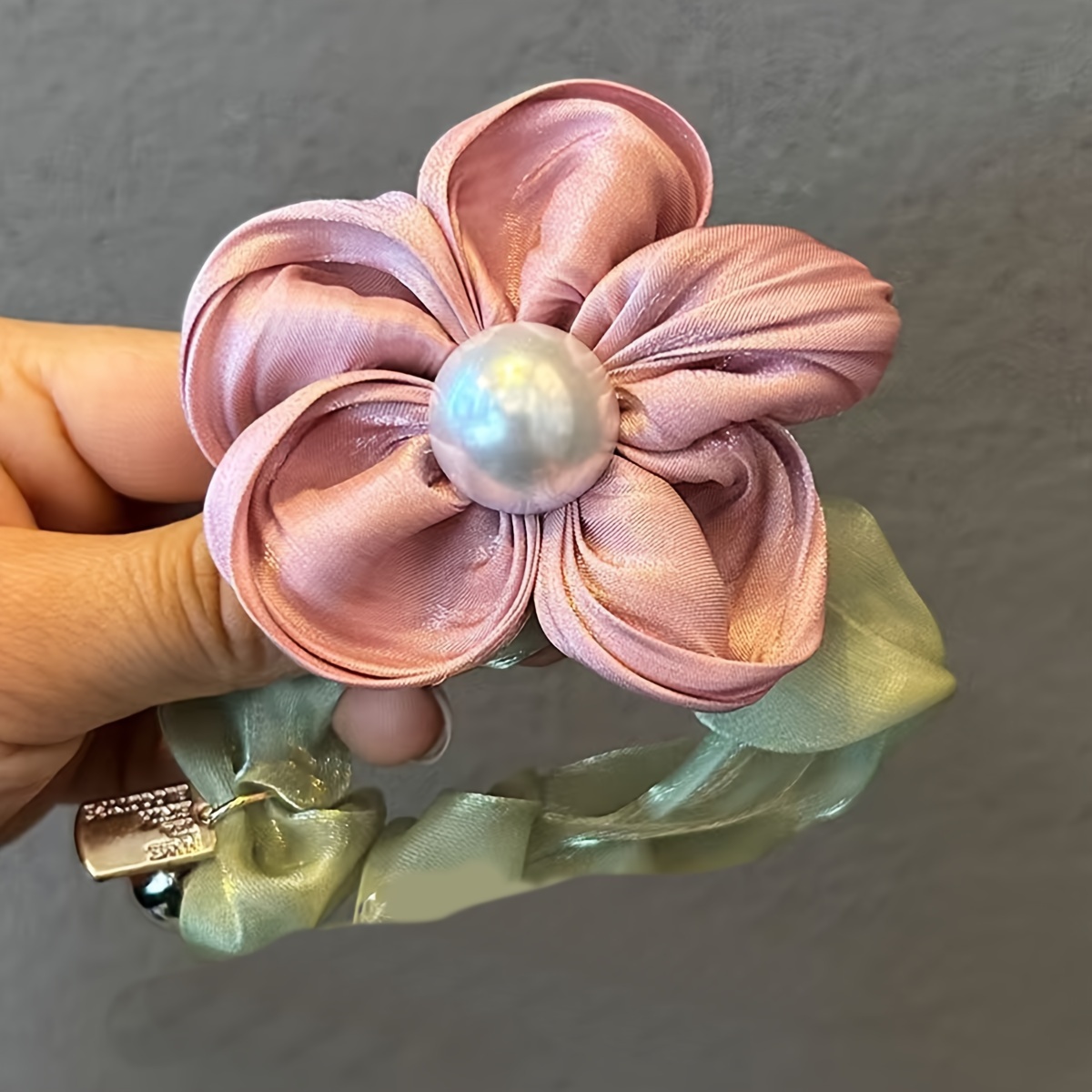 2pcs french pearlescent satin five petal - Temu Mauritius display picture 1