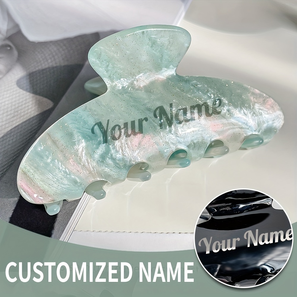 

Custom Engraved Hair Claw - Personalized Shark Clip For Women, Perfect Gift For Girlfriend Or Mom On Christmas, Thanksgiving, Birthdays