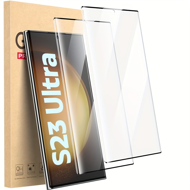 TEMU Screen Protector For Galaxy S23 Ultra 5g, 2-pack Screen Protectors, 3d Curved, 9h Tempered Glass, Touch Sensitive, Bubble-free, Case Friendly