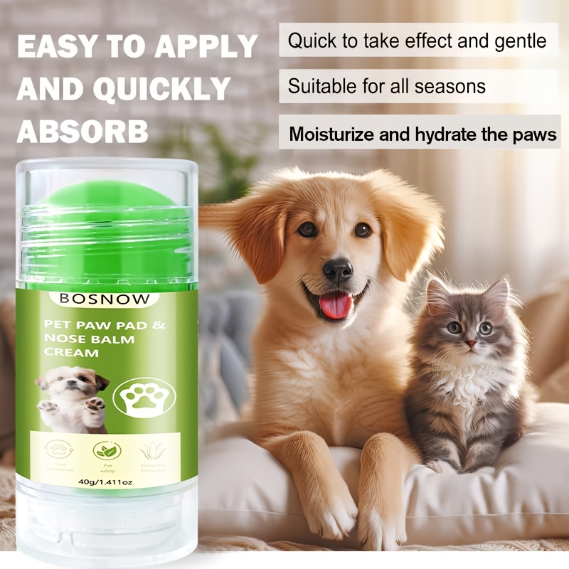 40G Pet Paw And Nose Care Stick, Plant Extracts, Preventing Paw Cracks, Keeping Paws Soft And Moist, Forming a Barrier for Your Beloved Pet'S Health, Suitable for Cats And Dogs, Portable, Powerful Moisturizing, Deep Nourishment, Pet Skincare