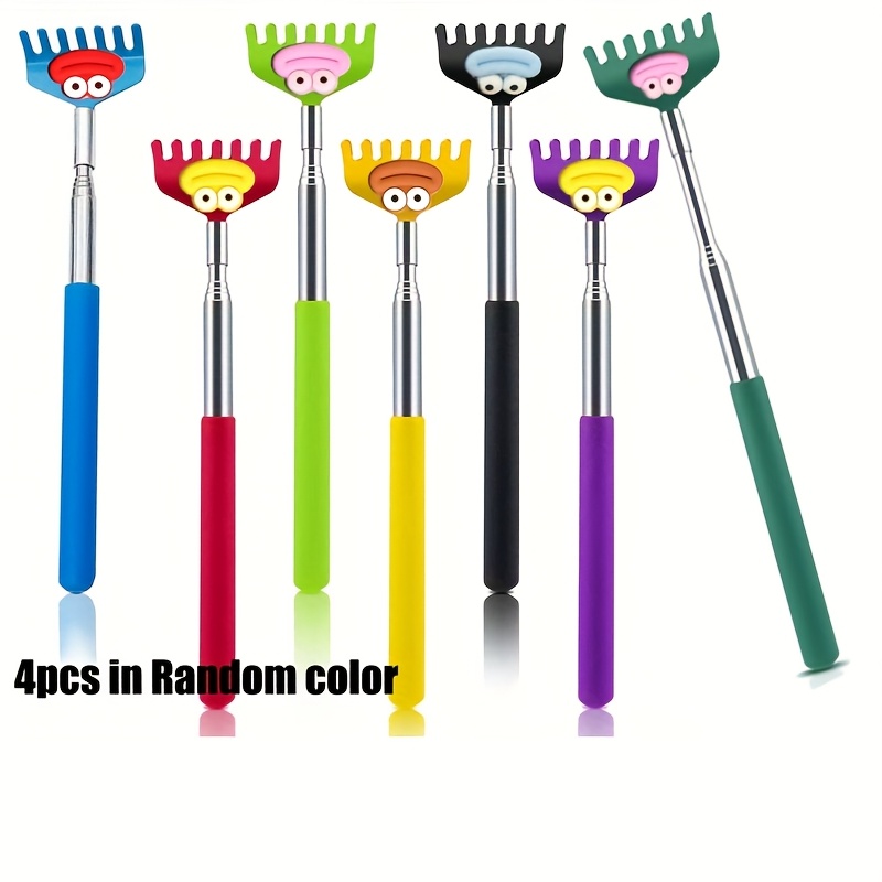 Image of 1/2/4pcs Cute Cartoon Back Scratcher, Metal Telescopic Scratcher, Telescoping Back Scratcher For Women Men, Hand Massager Tool For Adult Thanksgiving, Birthday, Christmas Gifts
