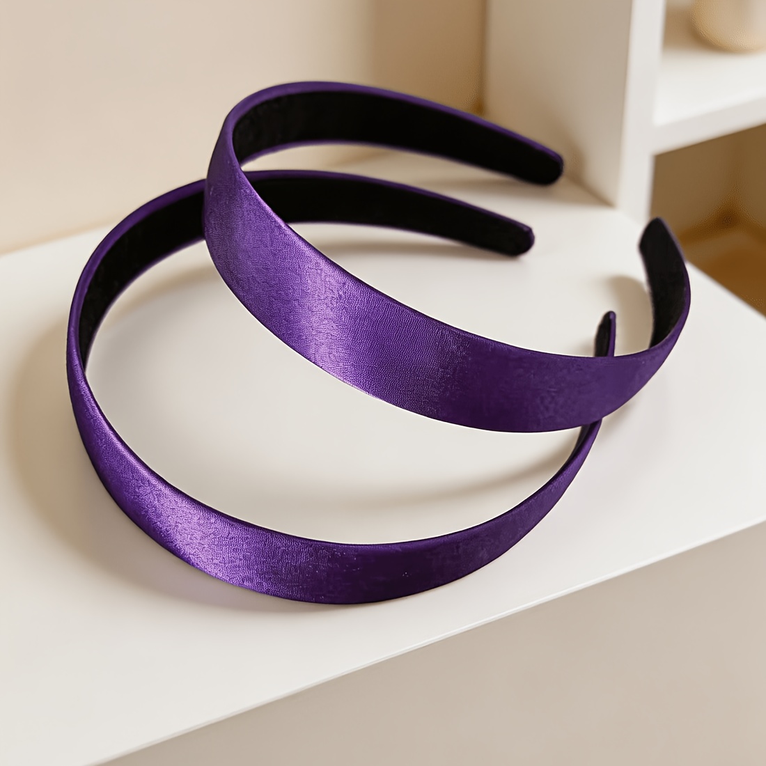 TEMU Bandeau 2026 Tendance, Serre-tête, Pince à Cheveux, Rehausseur de Cheveux, Crâne, Plus Petit, Antidérapant, Non-Etire, Ruban de Satin 2,5 cm de