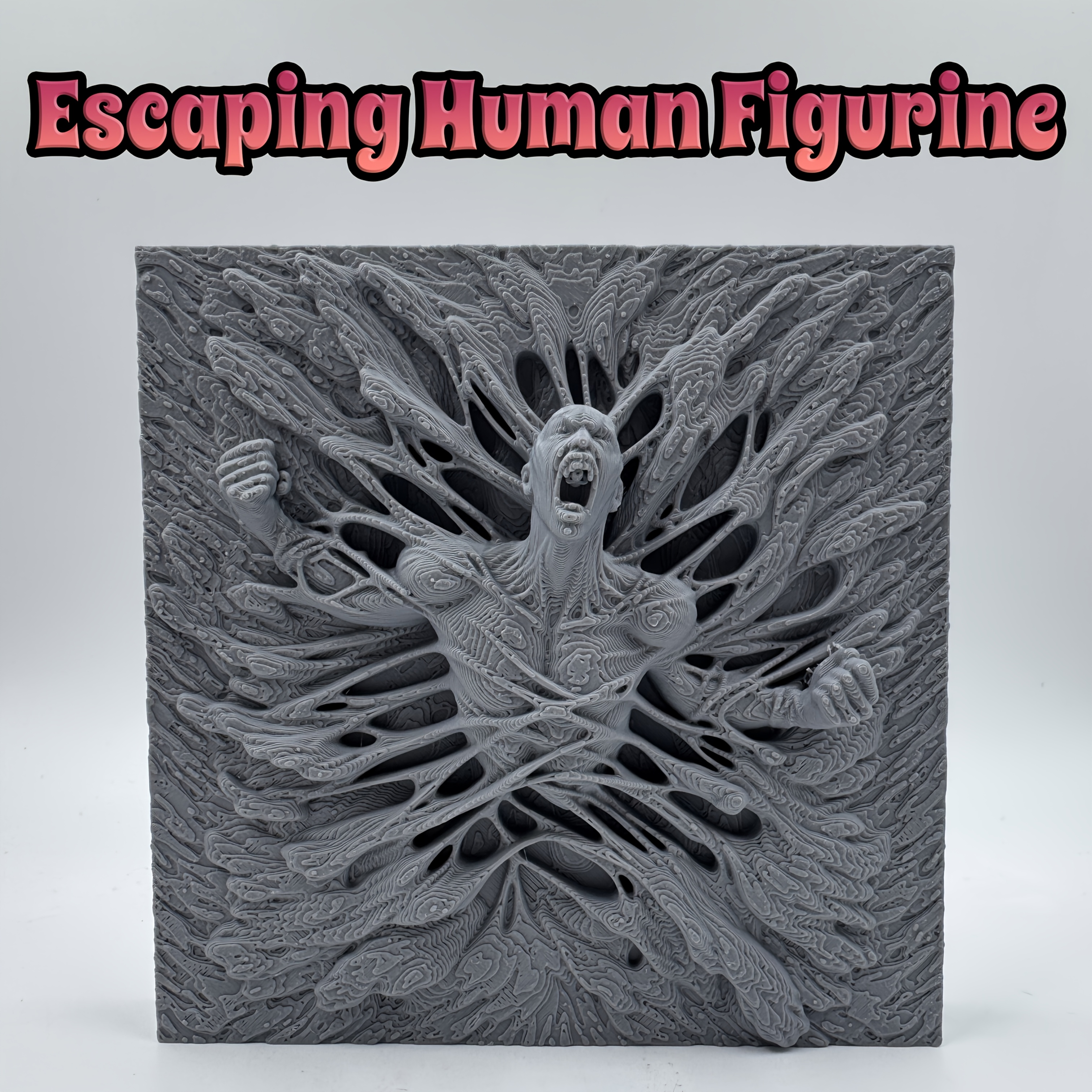 1pc Gray Escaping Human Figurine, Suitable For Desktop, Wall, Office And Entryway Display. Perfect For New Year's Day, Texture Details And Escaping Shape Show Artistic Texture, A Perfect Gift For !