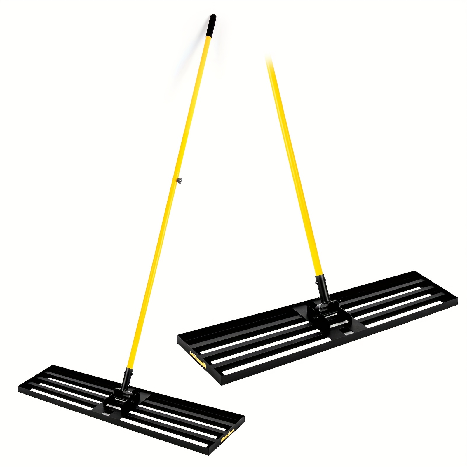 TEMU 1pc Heavy-duty Stainless Steel Lawn Leveling Rake With Ergonomic Handle - Effortless Soil Leveling Tool For Garden, Golf Course, And Yard