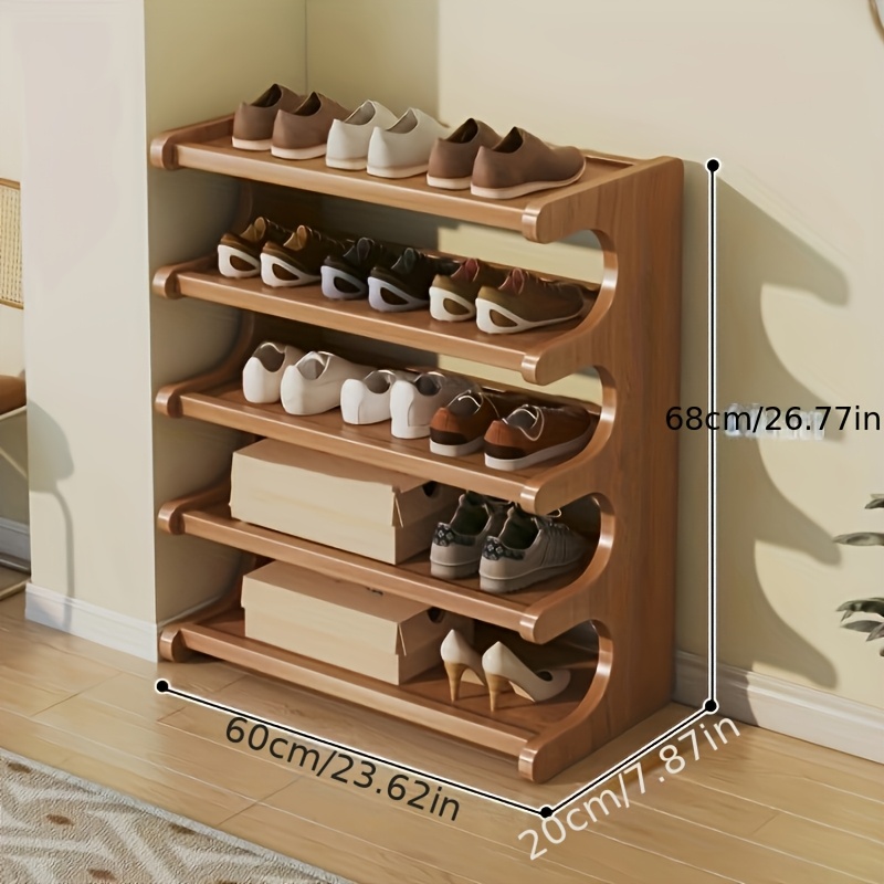 4-Tier Wooden Shoe Rack - Stackable, Floor-Mounted Shoe Storage Organizer for Entryway, Closet, Hallway - Ideal for High-Heels, Sneakers, and Sandals, Entryway Organization | Modern Shoe Rack | Durable Wooden Shelves, Shoe Storage Organizer, Shoe Rack for Closet