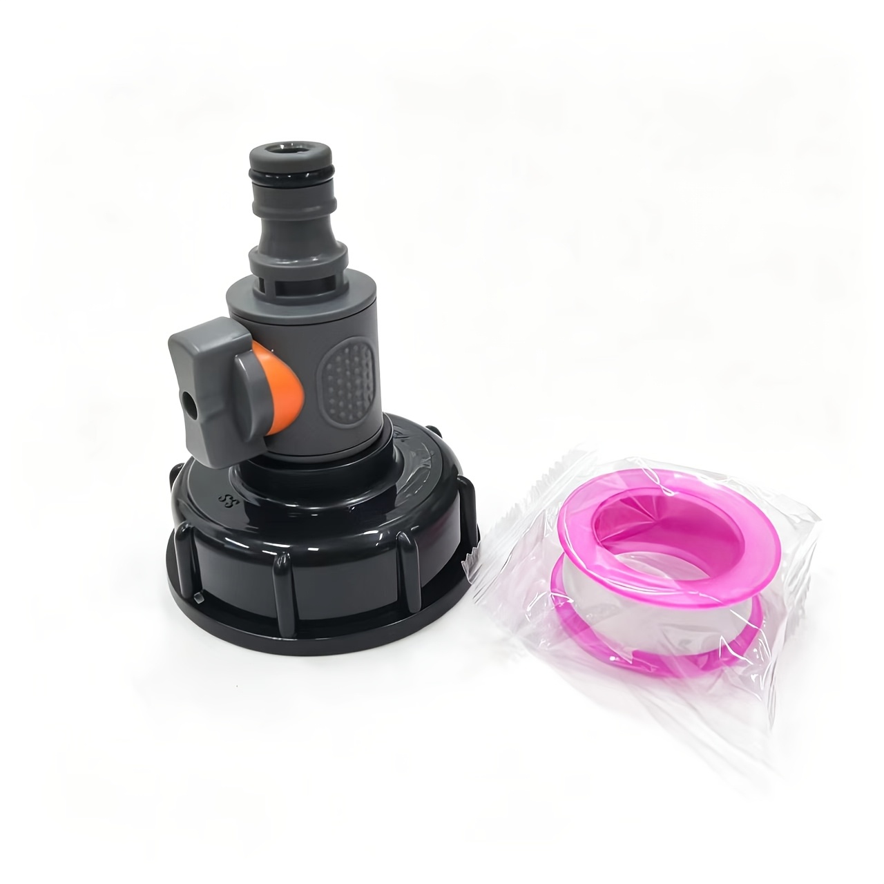 TEMU Valvola di scarico inferiore per IBC - Adattatore con filettatura da 3/4, compatibile con tubo da giardino, nastro sigillante, valvola di uscita