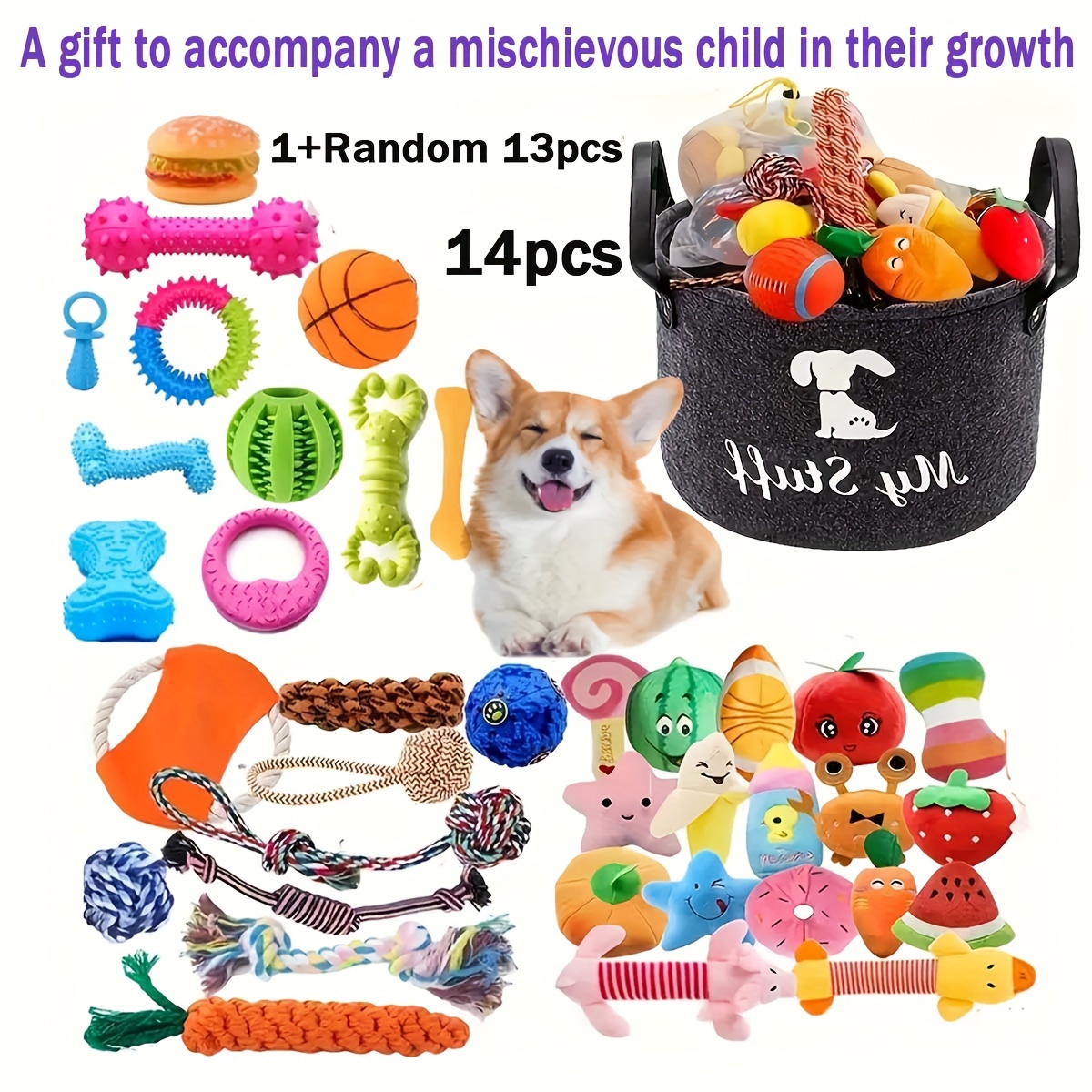 TEMU Pet Toy Assorted Dog Toys, Interactive Playthings, Toys, & Chew Toys, , No , Dog Supplies