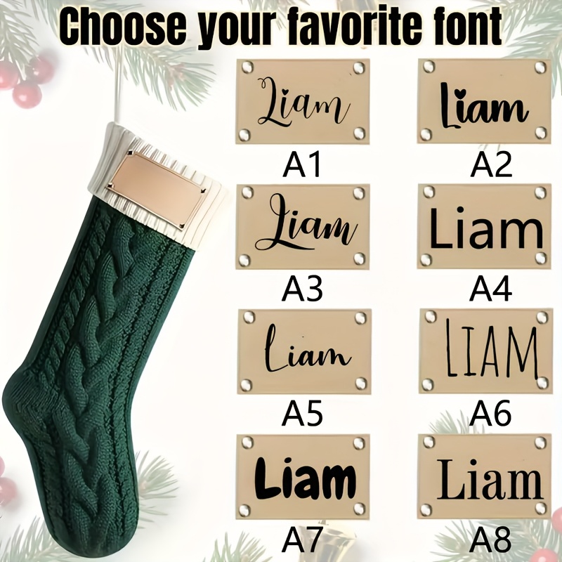 TEMU Personalized Large Family Christmas Stockings - Custom Name Garters & Woven Cuffs - Oversized Bohemian Style Name Tags For - Durable