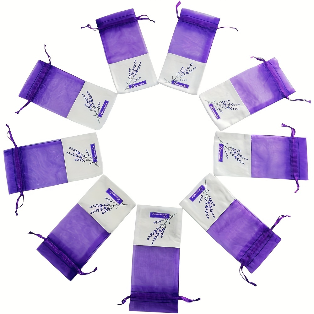 

50pcs Bags Empty Purple Gauze Ribbons Cotton- Sacks (light Purple)