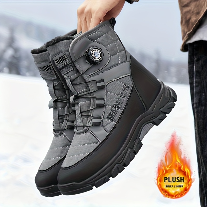 1 pair of high top boots snow boots comfortable on the feet with   on the sole large size suitable for daily wear outdoor walking leisure sports daily commuting