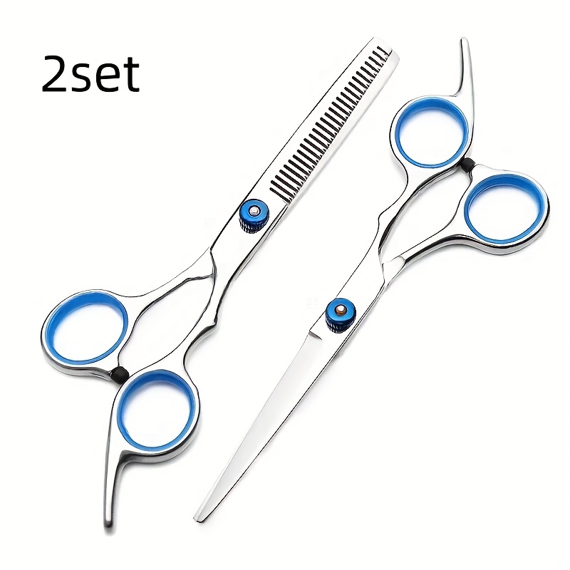 TEMU 2/ 4pcs/ Set Cutting Kit - Stainless Steel Scissors With Thinning Option - Professional Hair Shears For Barbers, Salons, And - Durable, Sharp, And For Salon-quality Results