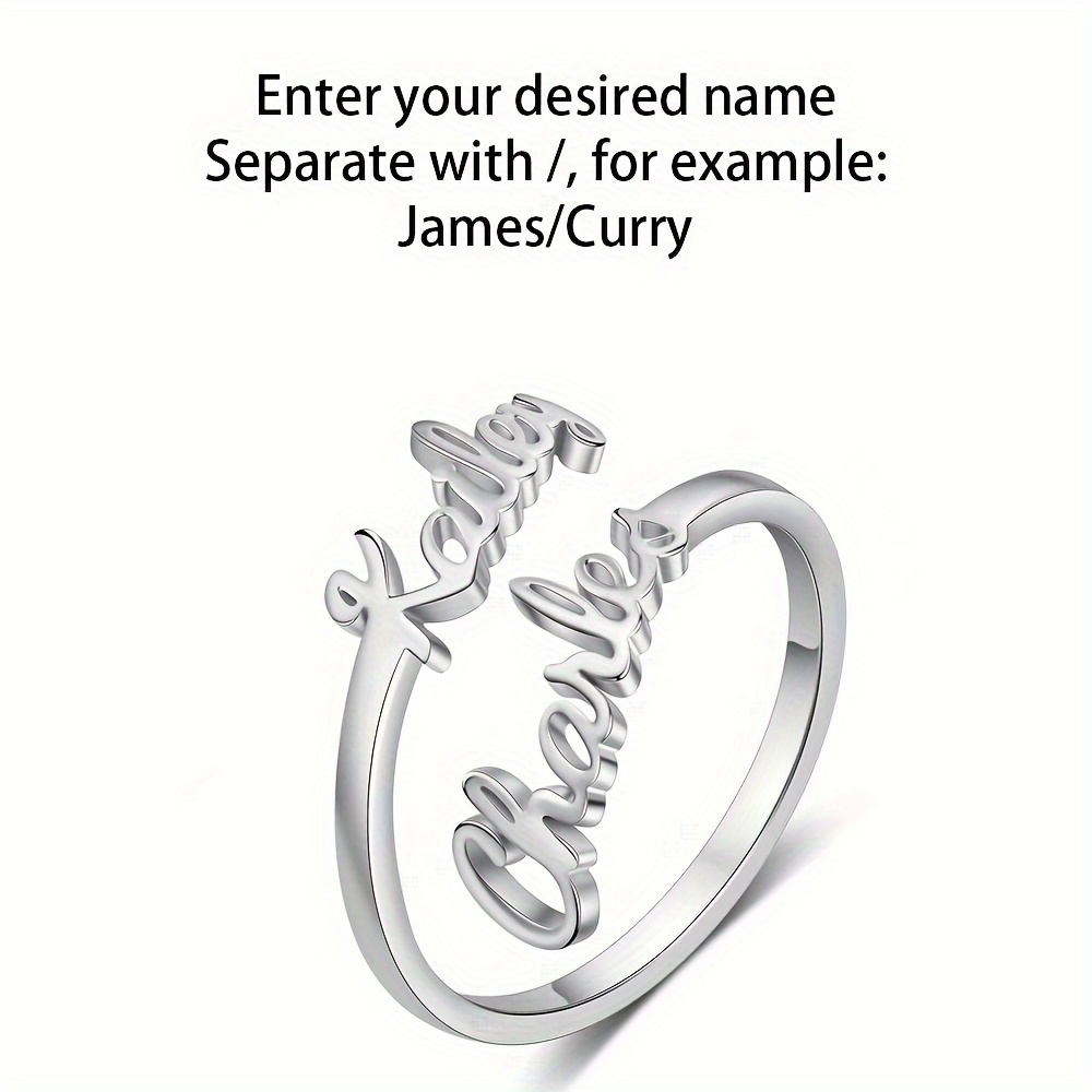 TEMU Customized Personalized 18k Gold Plated Can Customize 2 Names, Gift For Wife, Couple , Valentine's Day Gift