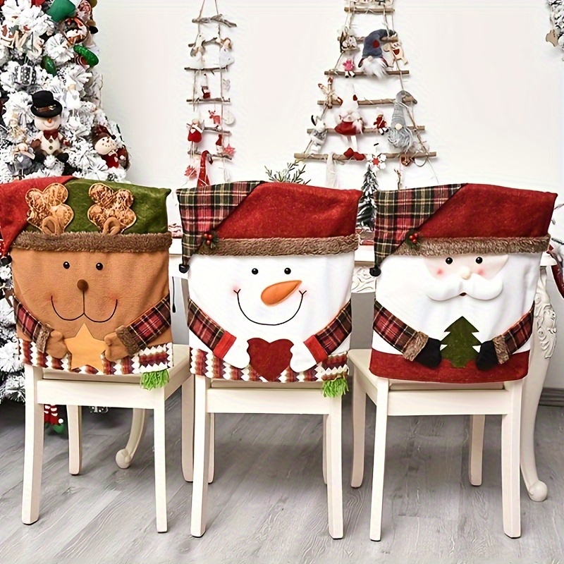 

3- Christmas Covers - Dining Slipcovers For , Suitable For & Restaurant Use - Assorted