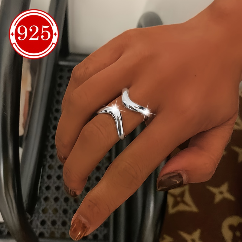 925 Silver Wave Pattern Ring Hypoallergenic Single Pack