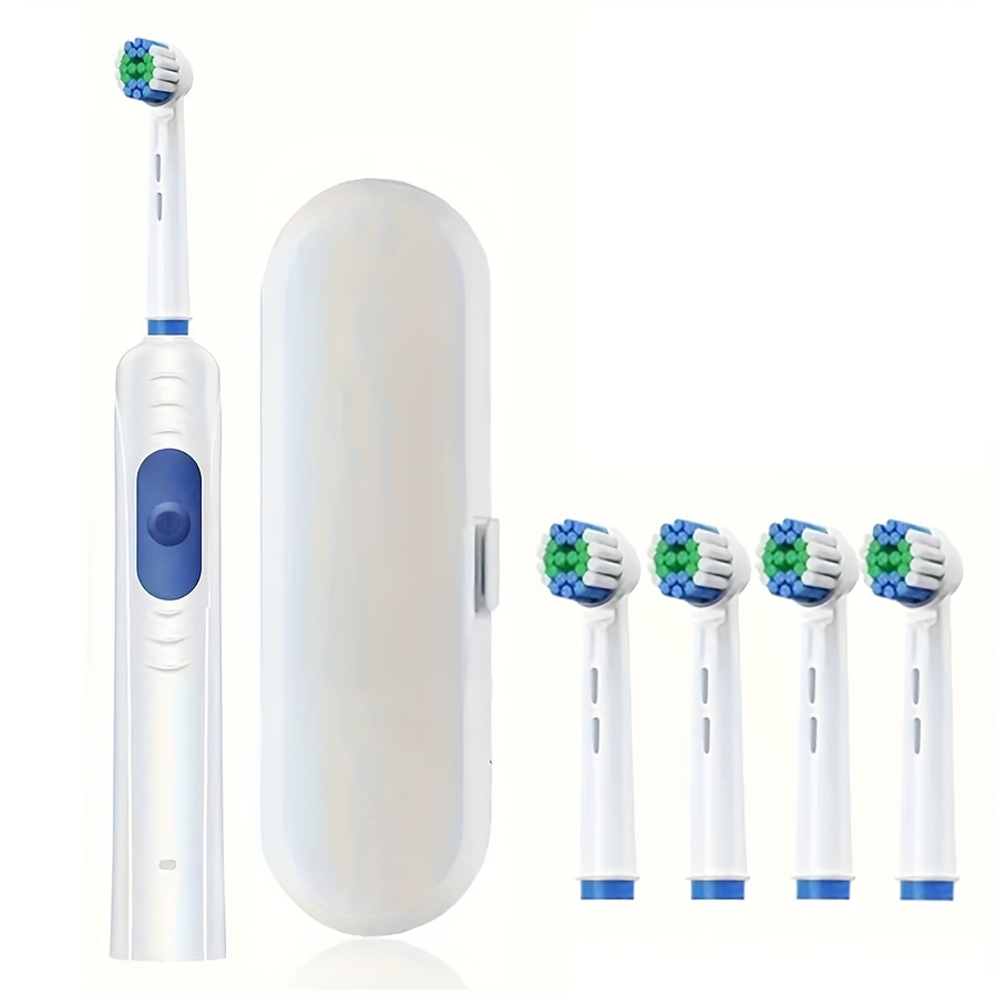 

Rechargeable Electric Toothbrush With Round Head 4 Soft Bristle Brush Heads, Travel Case, Deep Teeth Cleaning