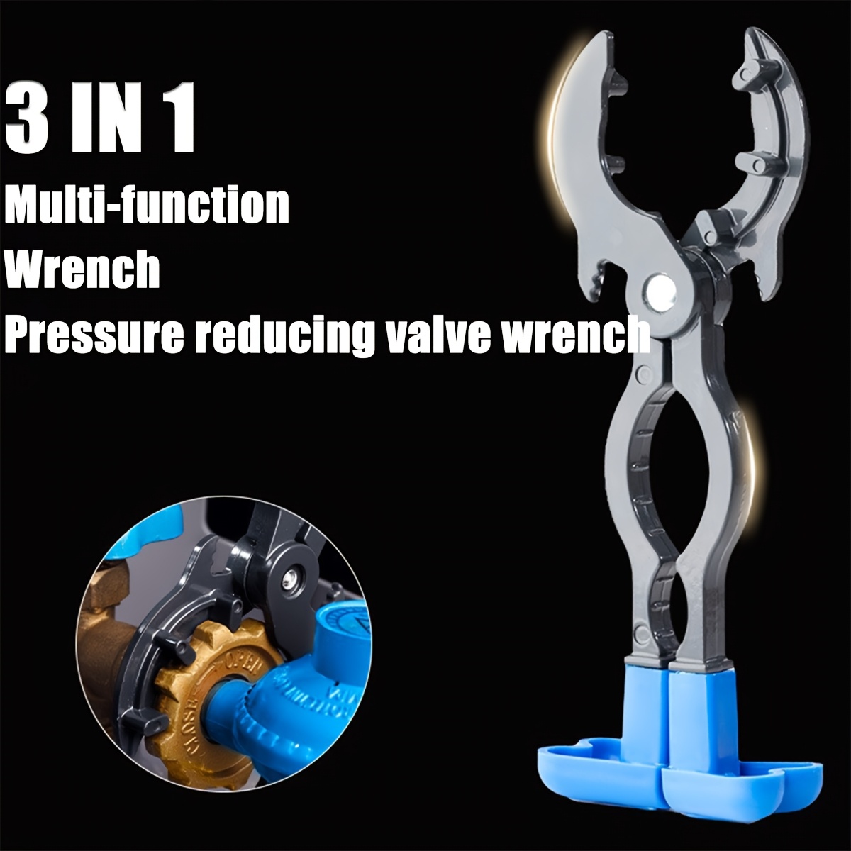 

Clé Professionnelle 3-en-1 NewShark pour Réservoir de Gaz - Antidérapante, Clé Réglable pour Cylindre & Vanne de Réduction de Pression, Outil Industriel en Métal à la Rouille