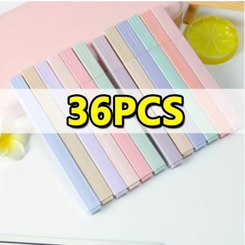 36pcs pastel neon highlighter set tip non bleeding and non penetrating plastic material suitable for journaling office students and professionals