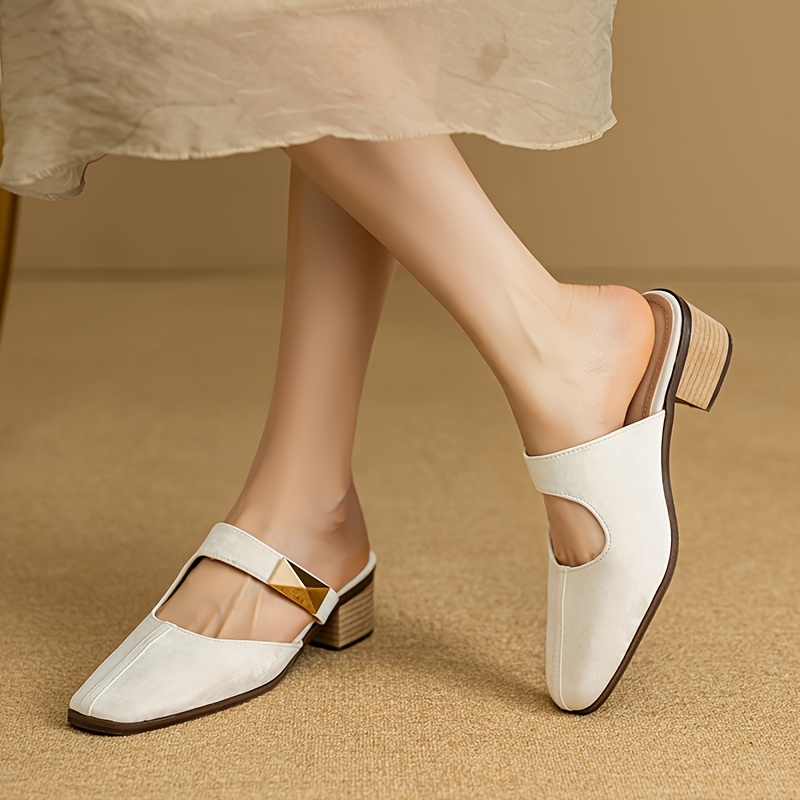 zapatos elegantes mujer verano sin hombros punta cuadrada Temu