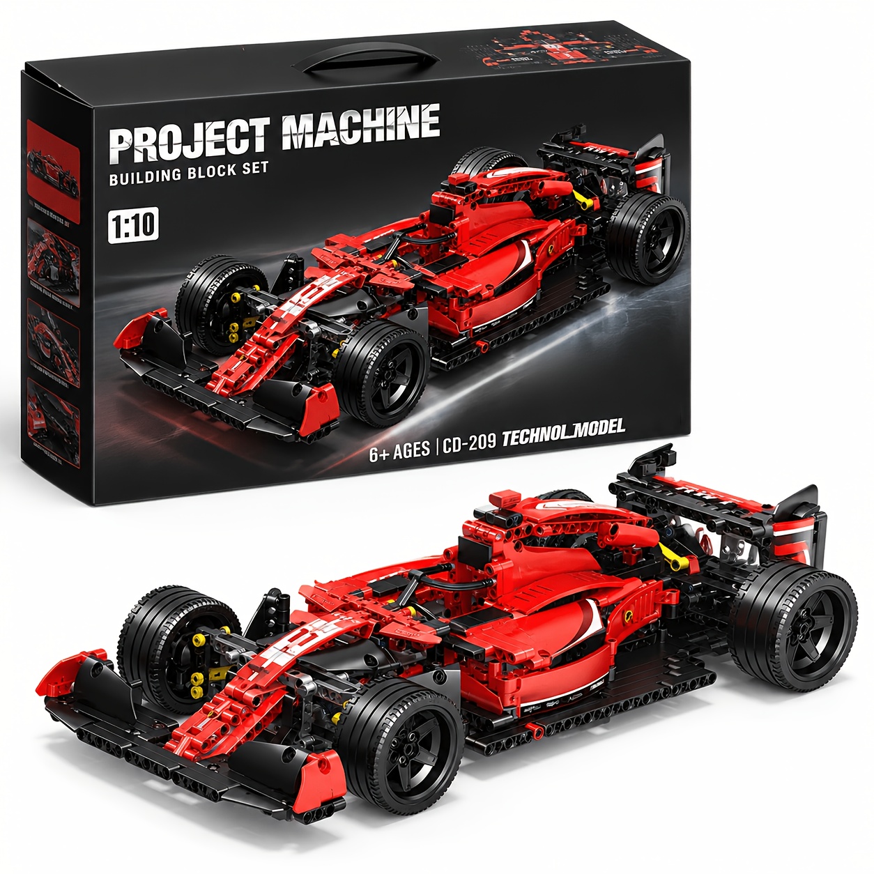 Image of 1032pcs Building Block Toys, Technology Mechanical Assembly Sports Car, Red And Black Supercar Building Blocks, Boys Diy Toys