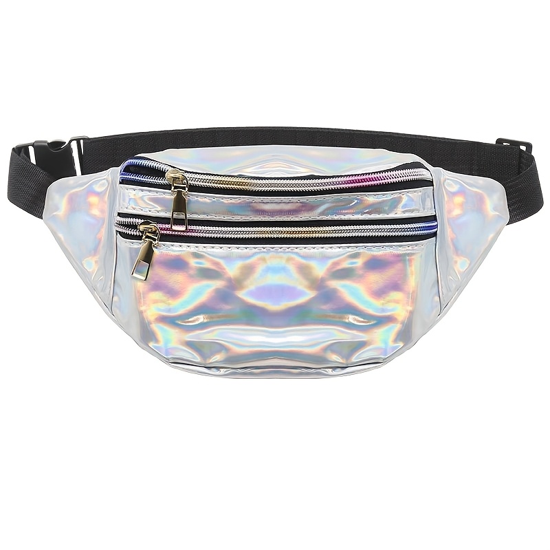 Image of 1pc Travel Waist Bag, Unisex Crossbody Chest Bag, Reflective Outdoor Beach Bag, Multi-colored Christmas Gift Crossbody Bag