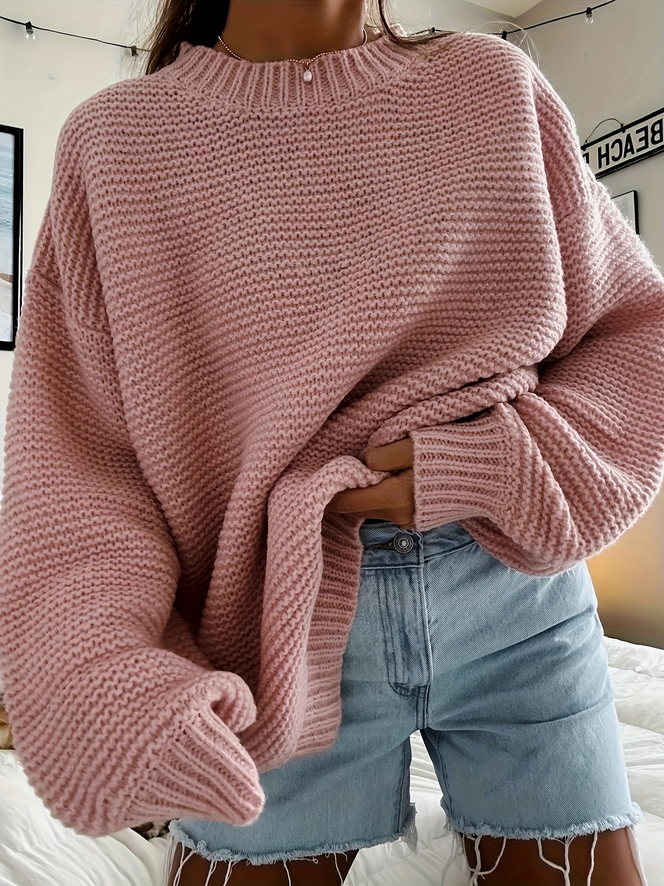 oversized chunky sweater Temu United Arab Emirates