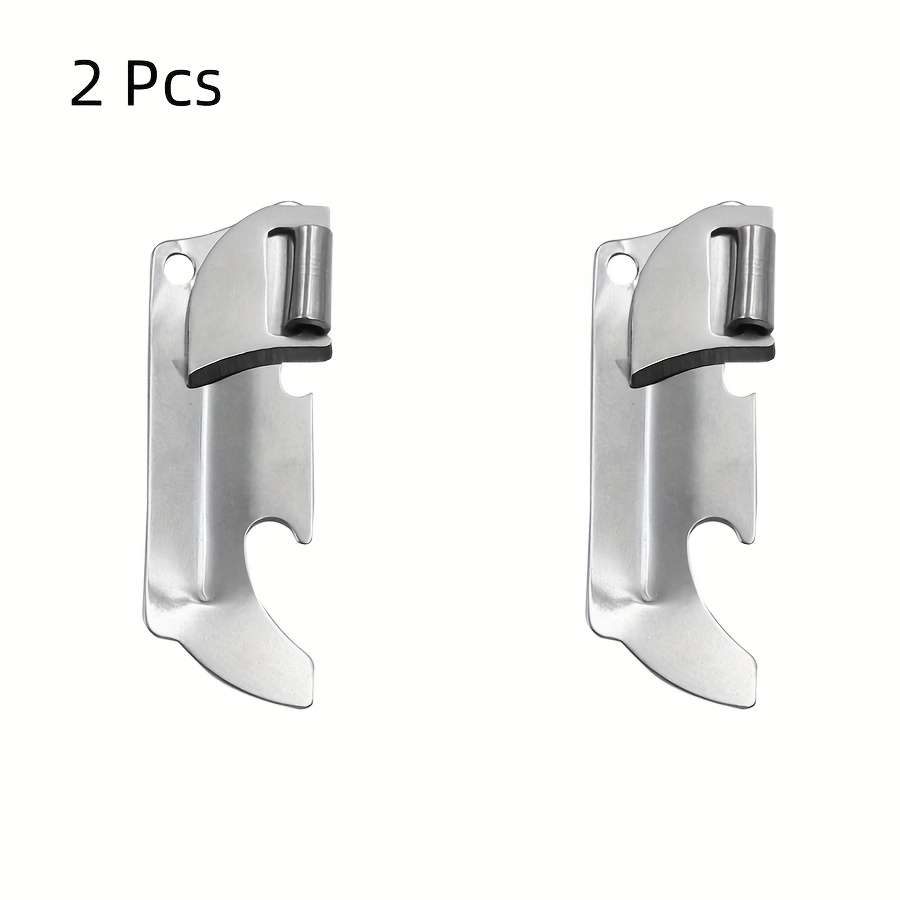TEMU 2 Portable Folding Mini Can Openers Multifunctional Can Opener Bottle Opener Stainless Steel Small Simple Can Opener Can