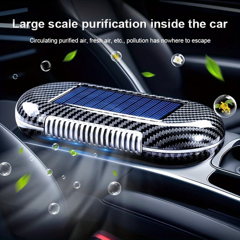 solar car with vibration detection compact solar power 15 day battery for fresh airflow no charging needed auto air freshener purifier lightweight purifier portable purifier highefficiency filter durable construction airflow enhancer Product details 10