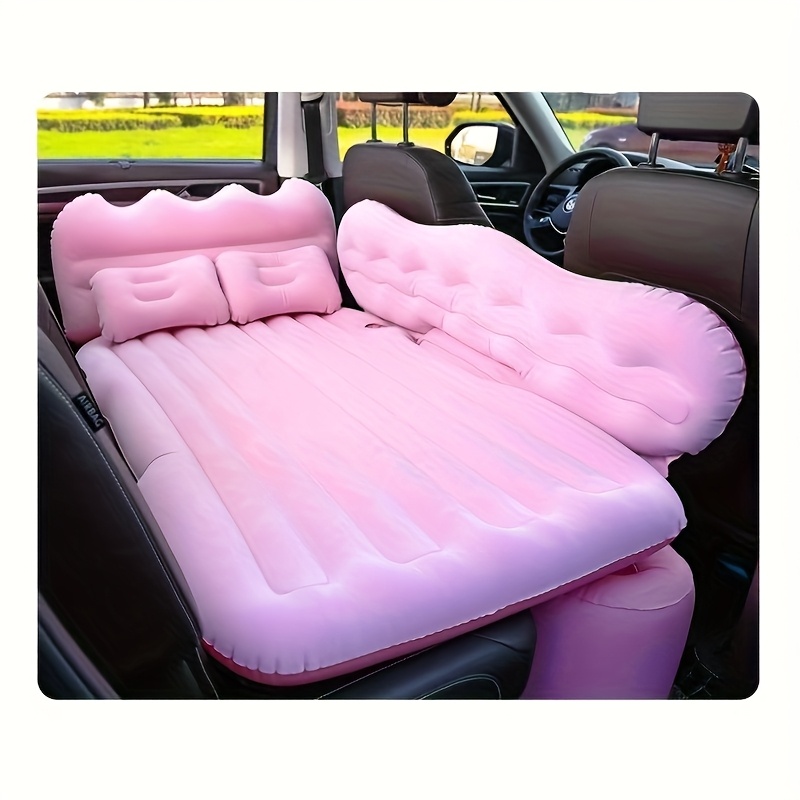 TEMU Universal Car Inflatable Bed, Soft Flocked Rear Seat Sleeping Mat, Foldable Portable Travel Bed, Air Mattress For Outdoor Camping, Picnics, Pool