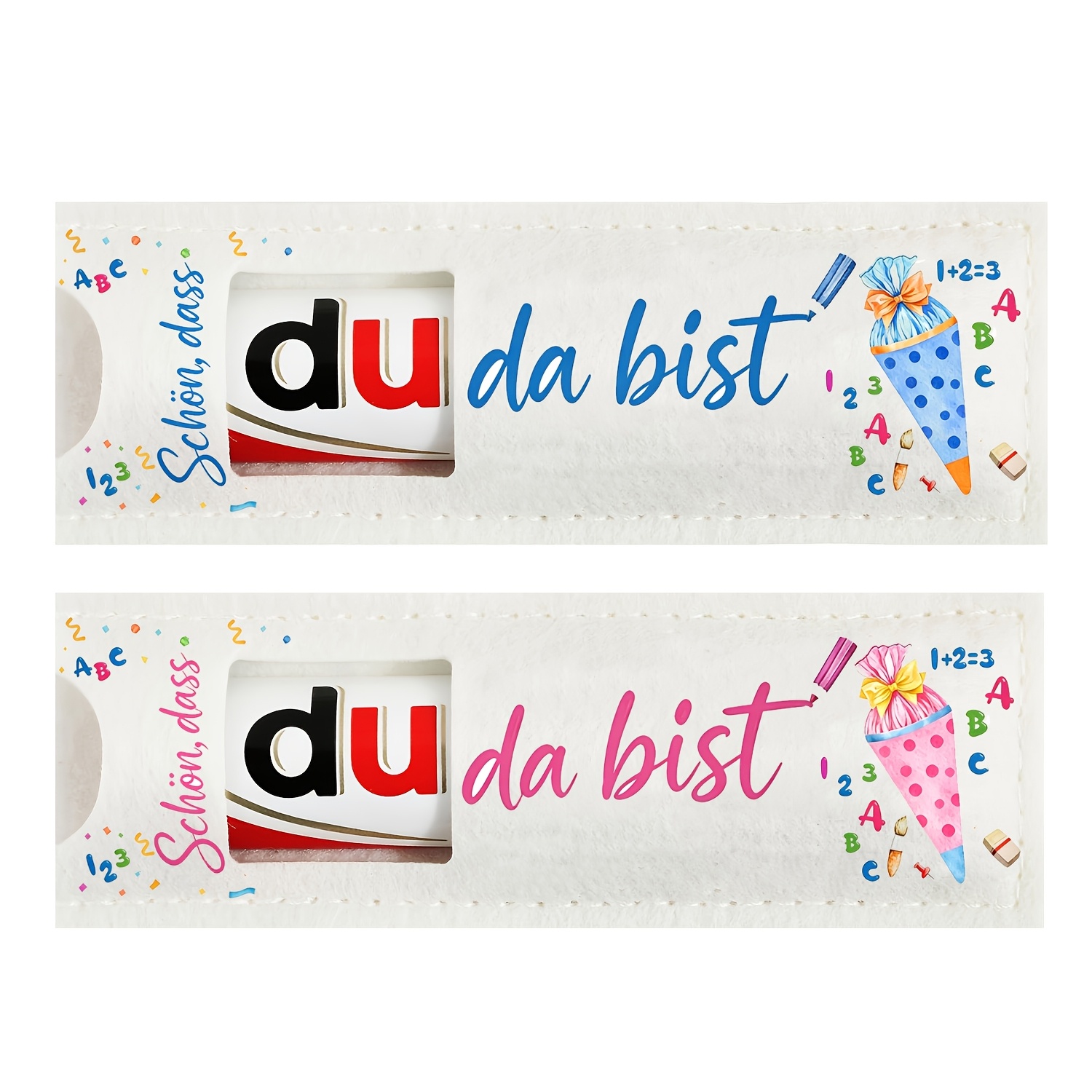 geschenk für sie/ihn 12-teiliges filz-partygeschenkbox-set, schokoladenriegel-verpackungsboxen mit dem deutschen spruch „ , dass du da bist“ bedruckt, gastgeschenke für die einschulungsfeier,   für jungen mädchen für den schulanfang, kindergartenabschluss, weihnachten, halloween