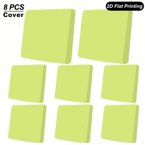 1 6 8pcs light lime green outdoor cushion covers suitable for garden balcony sofa uv resistant fade resistant stretchable removable covers with elastic closure hand washable replacement