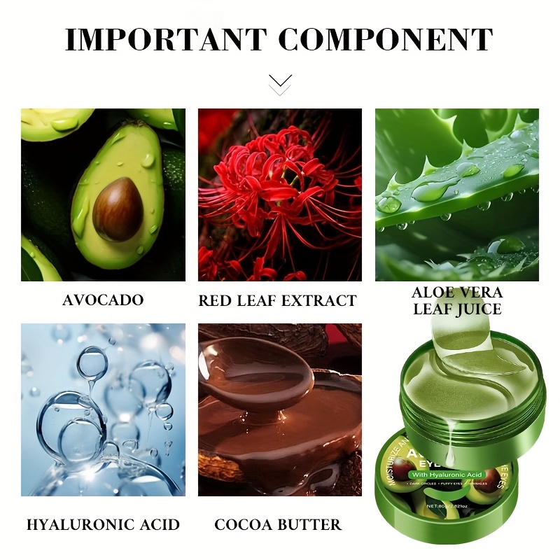 80g Hyaluronic Acid and Avocado Eye Essence Patch. It tightens the eye Light Beige, brightens the complexion, provides deep hydration and is hypoallergenic, suitable as eye makeup primer to Moisturizing Light Beige before applying makeup