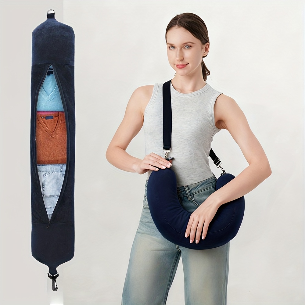 TEMU Almohada de Viaje para el Cuello | Forma de U, Ajustable, Portátil, Tejido de Felpa , Poliéster, Adecuada para Guardar Ropa Días, Ideal para