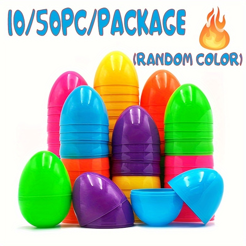 Huevos de Pascua de plástico (50 por pedido), en varios colores.